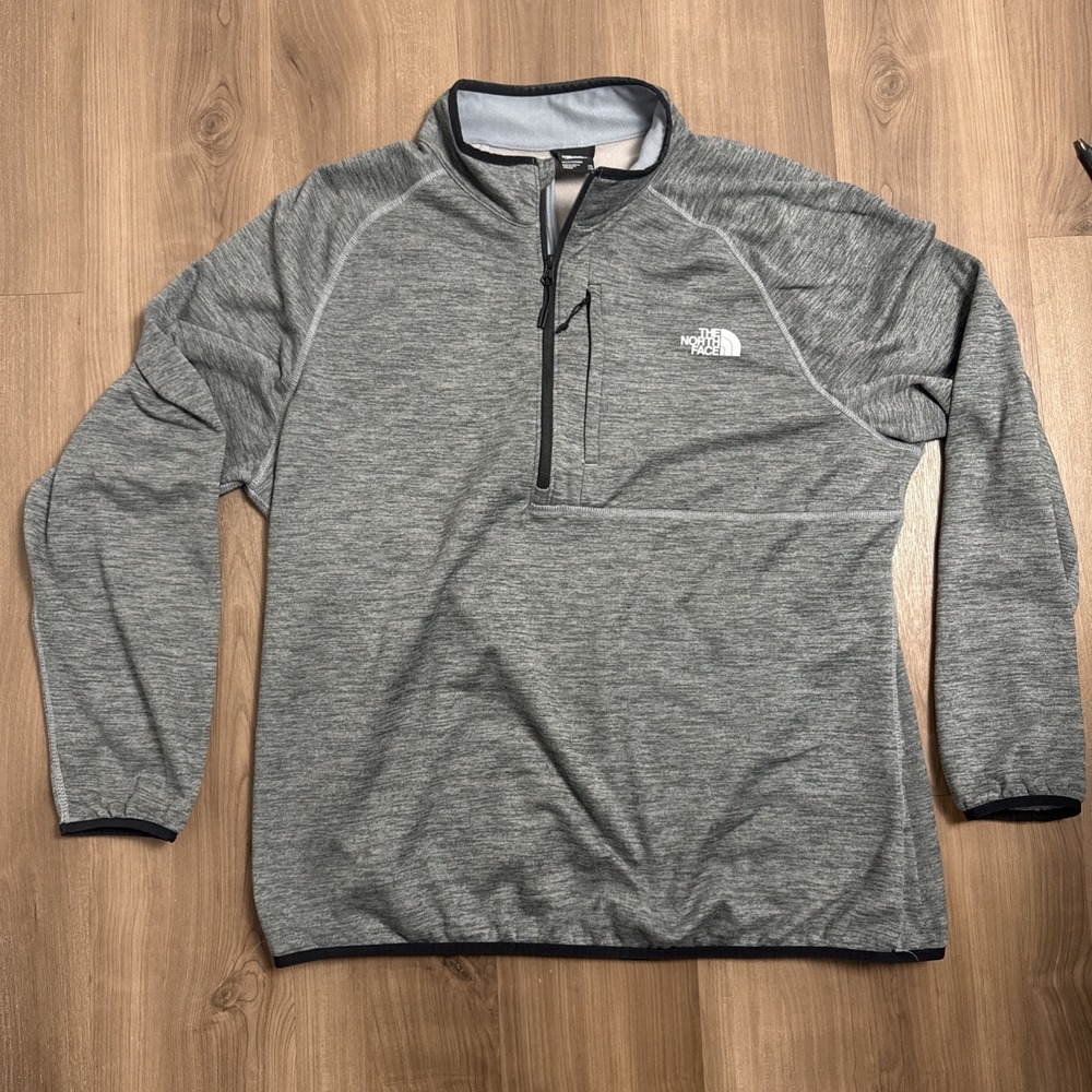 The North Face Pullover Mens 2XL Gray Stretch Fleece Quarter Zip Hiking NF0A5G9W